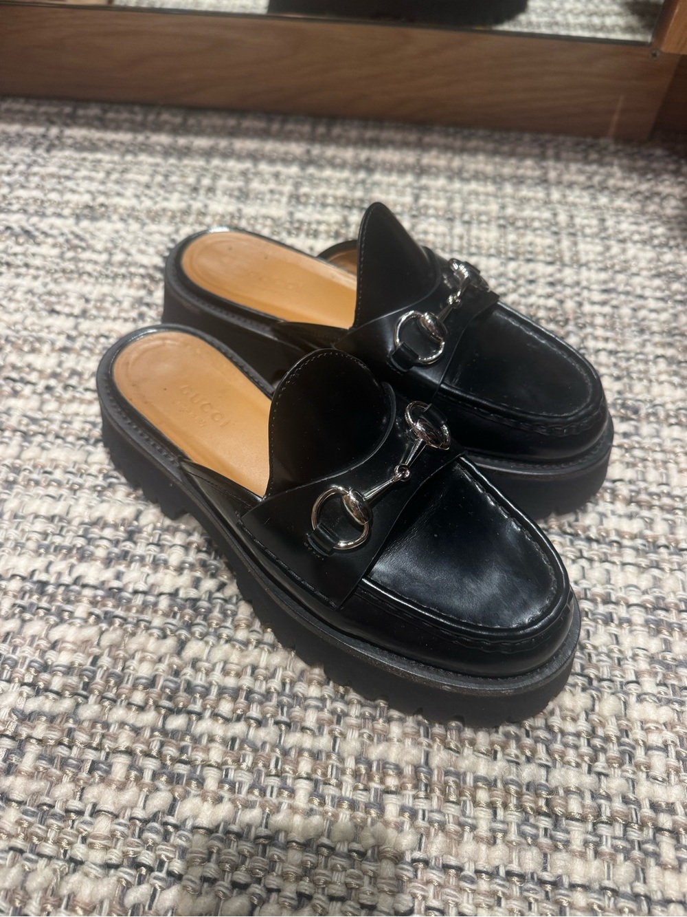 Gucci Black Leather Horsebit Mule Clogs - Picture 3 of 8
